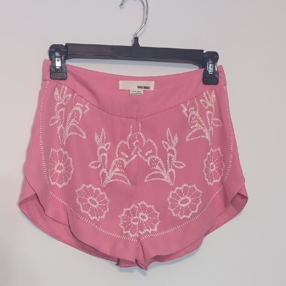 Sans Souci Pink Floral Print Lightweight Shorts